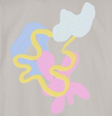 Bardzo gruby T-shirt Oversize z grafiką: pastelowa abstrakcja