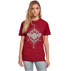 Damski T-shirt z grafiką: róża wiatrów i ćma