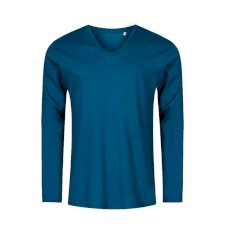 Męski T-shirt V z długimi rękawami