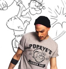 T-shirt z grafiką: Popeye Barber Shop