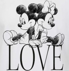 Damski lekki T-shirt z grafiką: Minnie kocha Mickey