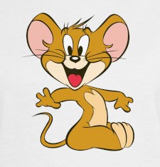 Damski top z mini rękawkami z grafiką: myszka Jerry