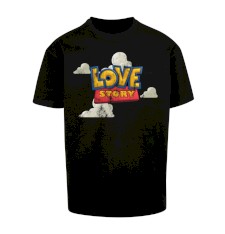 Bardzo gruby T-shirt Oversize z grafiką: Love Story