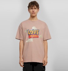 Bardzo gruby T-shirt Oversize z grafiką: Love Story