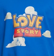 Bardzo gruby T-shirt Oversize z grafiką: Love Story