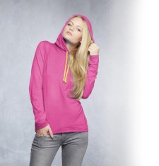 WOMEN`S FASHION BASIC LONG SLEEVE HOODED TEE 887L 187