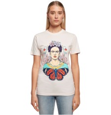 Damski gruby T-shirt z grafiką: Frida Kahlo motyl