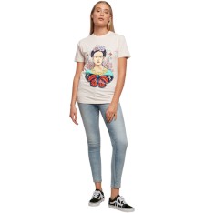 Damski gruby T-shirt z grafiką: Frida Kahlo motyl