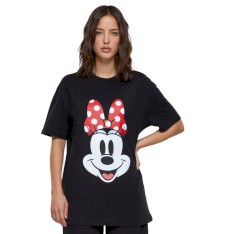 Damski T-shirt oversize z grafiką: uśmiech Minnie