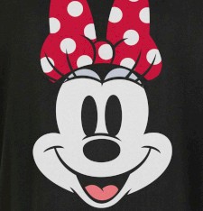 Damski T-shirt oversize z grafiką: uśmiech Minnie