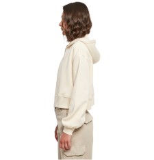 Rozpinana damska bluza crop z kapturem Oversize