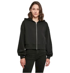 Rozpinana damska bluza crop z kapturem Oversize
