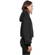Rozpinana damska bluza crop z kapturem Oversize