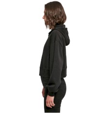 Rozpinana damska bluza crop z kapturem Oversize