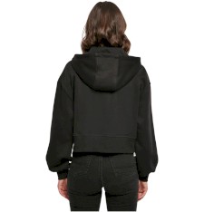 Rozpinana damska bluza crop z kapturem Oversize