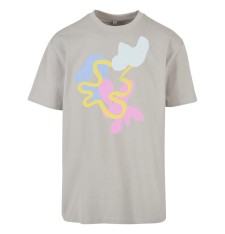 Bardzo gruby T-shirt Oversize z grafiką: pastelowa abstrakcja