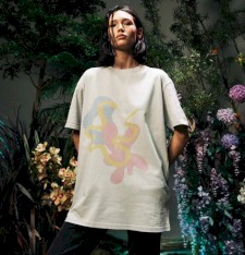 Bardzo gruby T-shirt Oversize z grafiką: pastelowa abstrakcja