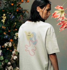 Bardzo gruby T-shirt Oversize z grafiką: pastelowa abstrakcja