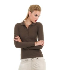 Damska koszulka polo Safran z długimi rękawami