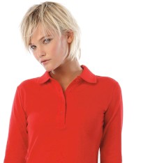 Damska koszulka polo Safran z długimi rękawami