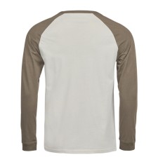 Męski organiczny T-shirt bejsbolowy z długimi rękawami