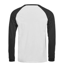 Męski organiczny T-shirt bejsbolowy z długimi rękawami
