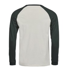 Męski organiczny T-shirt bejsbolowy z długimi rękawami