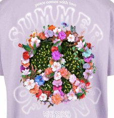 Bardzo gruby T-shirt Oversize z grafiką: lato miłości Bardzo gruby T-shirt Oversize z grafiką: lato miłości