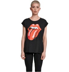 Damski top z mini rękawkami z grafiką: język Rolling Stones
