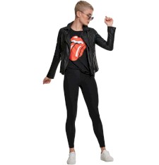 Damski top z mini rękawkami z grafiką: język Rolling Stones