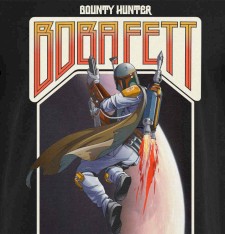 Gruby T-shirt z retro grafiką: Boba Fett Gruby T-shirt z retro grafiką: Boba Fett