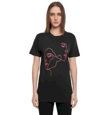 Damski T-shirt z grafiką: 2 twarze 1 linia Damski T-shirt z grafiką: 2 twarze 1 linia