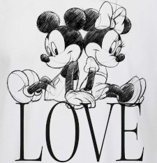 Damski lekki T-shirt z grafiką: Minnie kocha Mickey Damski lekki T-shirt z grafiką: Minnie kocha Mickey