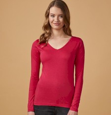 WOMEN´S V-NECK T-SHIRT LONG SLEEVE 1560 E29