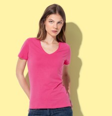 Lekki damski T-shirt Classic-T z dekoltem w serek Lekki damski T-shirt Classic-T z dekoltem w serek