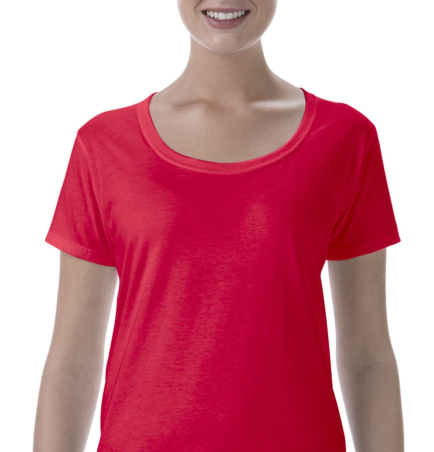 SOFTSTYLE® LADIES' DEEP SCOOP T-SHIRT 64550L B01