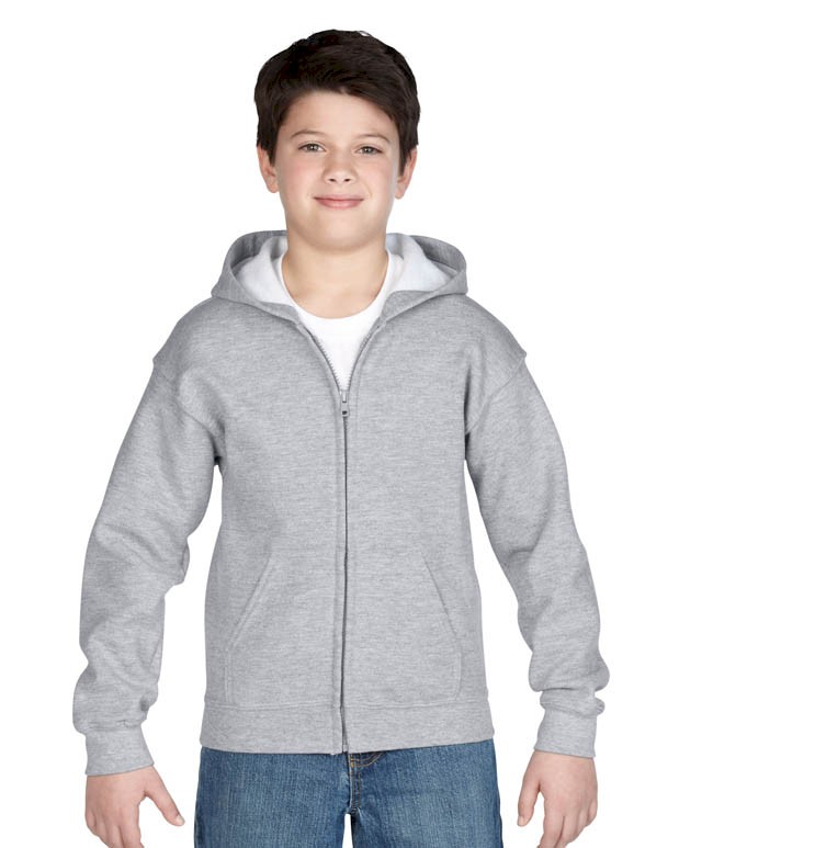 CLASSIC FIT YOUTH FULL ZIP HOODED SWEATSHIRT 18600B 374