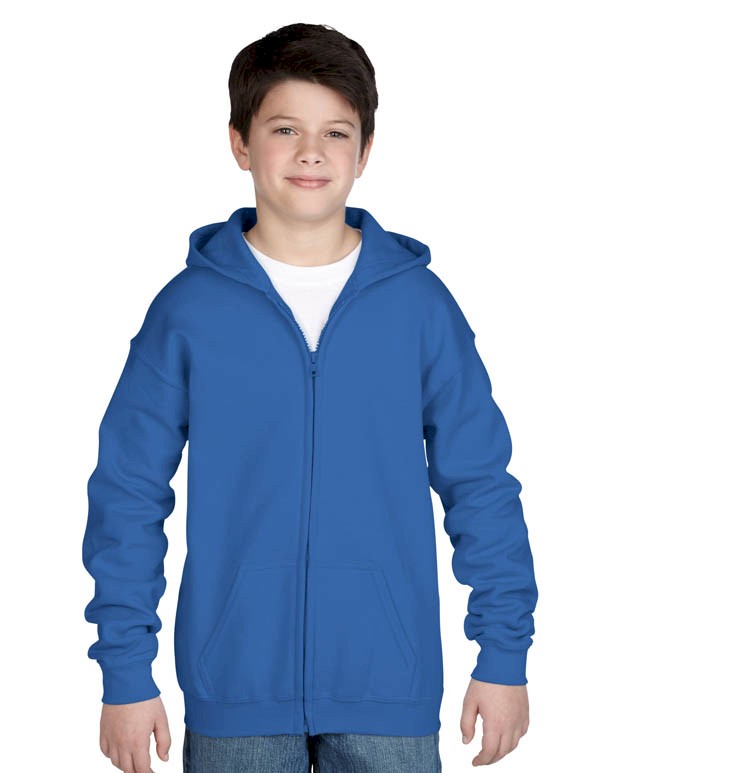 CLASSIC FIT YOUTH FULL ZIP HOODED SWEATSHIRT 18600B 374