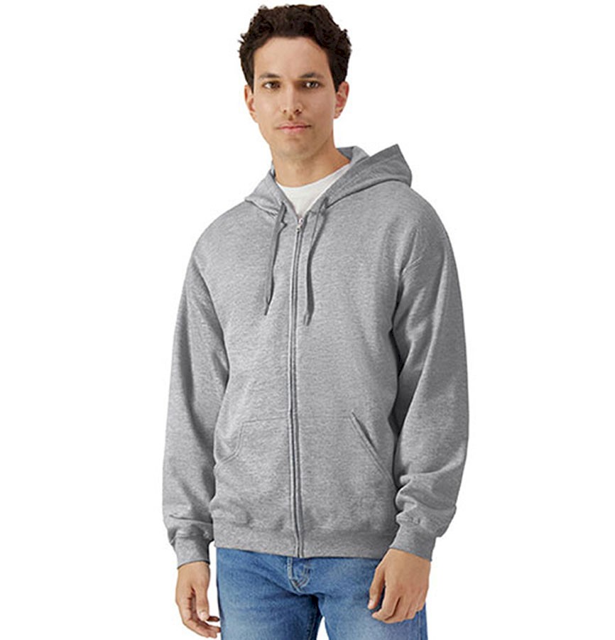 MIDWEIGHT FLEECE ADULT FULL ZIP HOODED SWEATSHIRT SOFTSTYLE™ SF600 E68