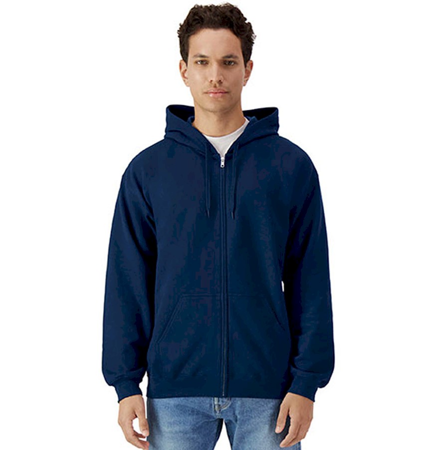 MIDWEIGHT FLEECE ADULT FULL ZIP HOODED SWEATSHIRT SOFTSTYLE™ SF600 E68