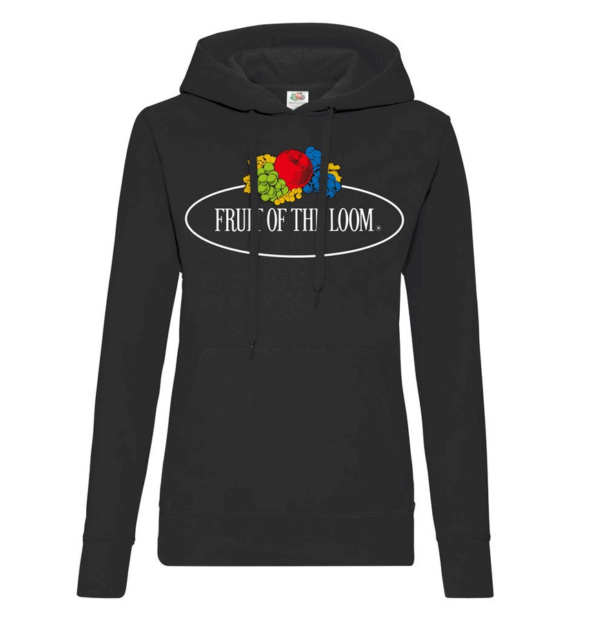 LADIES VINTAGE HOODED SWEAT LARGE LOGO PRINT 012038A 983